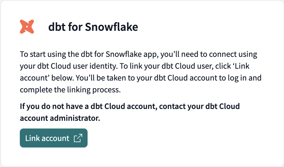 The link accounts prompt